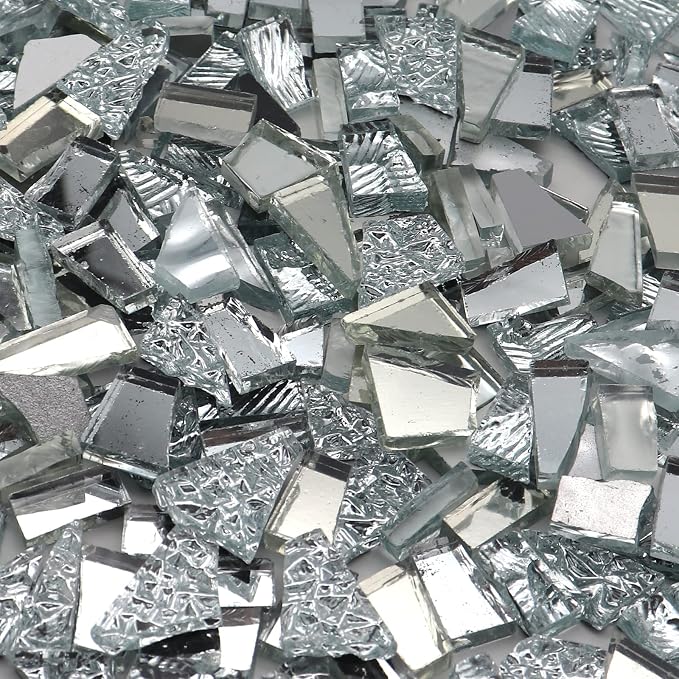 LITMIND Silver Mixed Irregular Glass Scraps Mosaic Tiles - Image 2