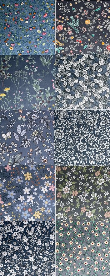 50pcs 10 x 10 inches Multicolor Cotton Fabric Bundle Squares - Image 3