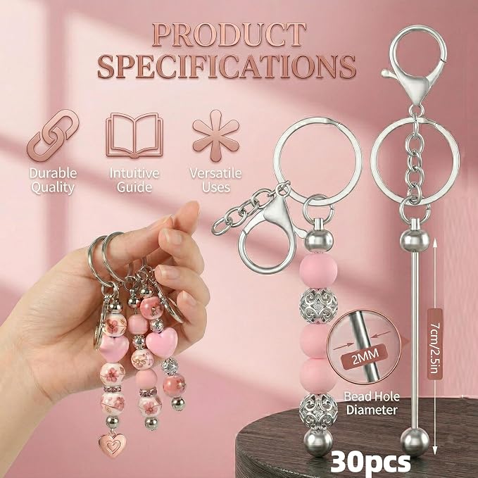 DIY Beadable Keychain Bars Metal Rod - Image 2