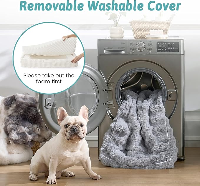 Orthopedic Dog Bed for Medium Small Size Dog, Soft and Warm Faux Fur Sofa for - Image 7
