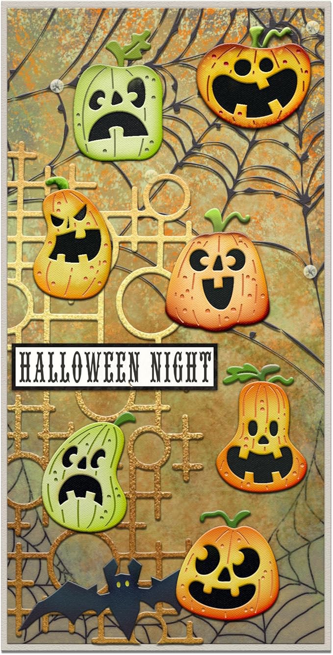 Halloween Clear Silicone stampReusable Stamp with Pumpkins, Skulls, Bats, Santa Claus, and Holiday Designs. Used for Making Cards, scrapbooks, and DIY templates (Halloween Pumpkin face)
