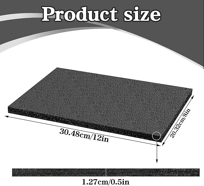 15 Pcs 12" x 8" x 0.5" Polyethylene Foam Thick Foam Sheet Firm Black Foam Padding PE Foam Packing Foam Pieces for Craft Shipping Moving