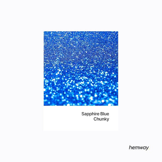 Hemway Polyurethane & Epoxy Resin Glitter 100g / 3.5oz Metallic Crystal Flake Additive for Flooring Jewelry Tumblers Glass Pigment - Chunky (1/40" 0.025" 0.6mm) - Sapphire Blue