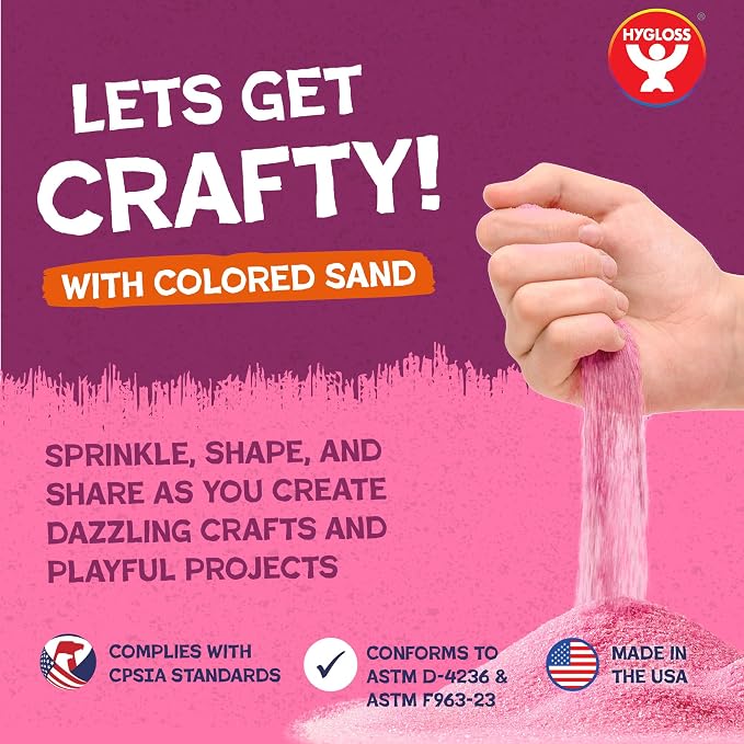 Hygloss Colored Sand for Crafts – 1 lb Bottle, Bright Rainbow – Vibrant - Image 2