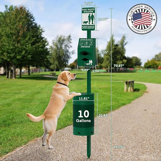 Dog Poop Trash Can Outside for HOA Communities, Durable Rust Proof Aluminum Dog - Image 5