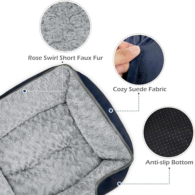 INVENHO Large Dog Bed Rectangle Washable Orthopedic Soft Calming Sleeping - Image 4