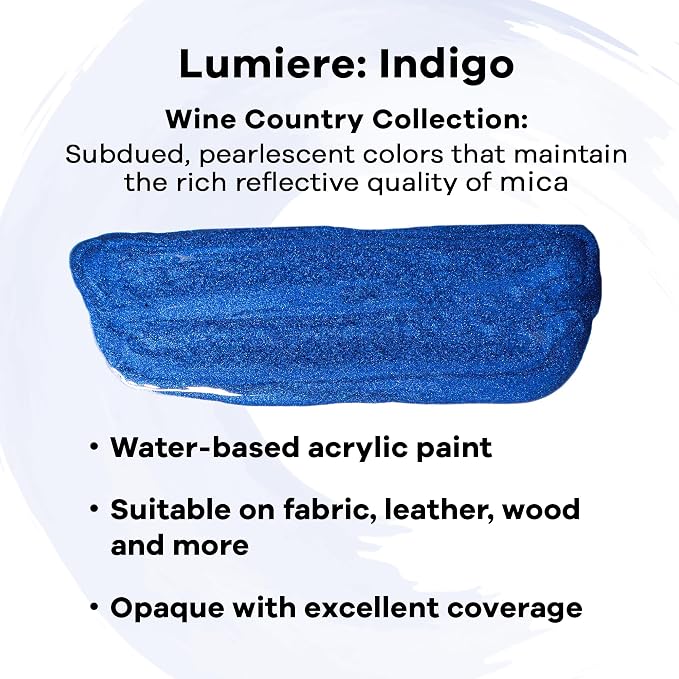 Jacquard Lumiere 8oz Fabric Paint Indigo - Image 2