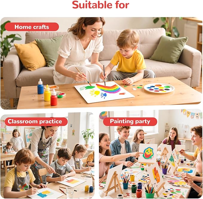 10x10inch Flat Canvas Boards for Painting 20 Pack Primed Acid Free Canvas Panels for Oil, Watercolor, Acrylic Paint