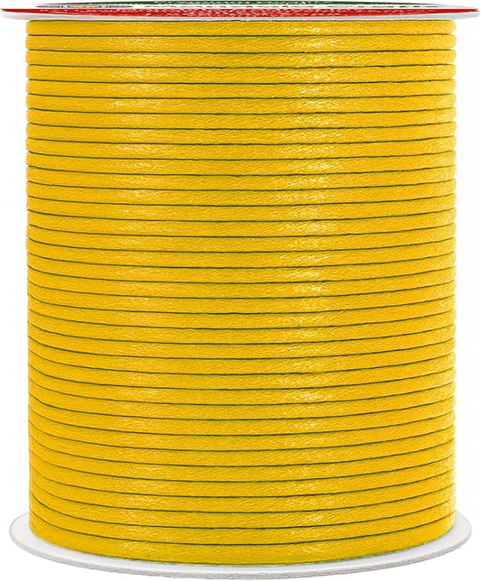 Mandala Crafts 2mm 109 Yards Mustard Yellow Cotton Waxed Cord for Jewelry Making Bracelet Cord Waxed String - Beading String Thread Jewelry Cords for Necklaces String