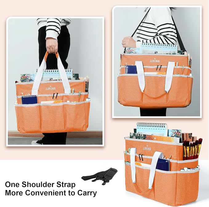 JJRING Craft Organizer Tote Bag, Large Art Storage Caddy - Image 6