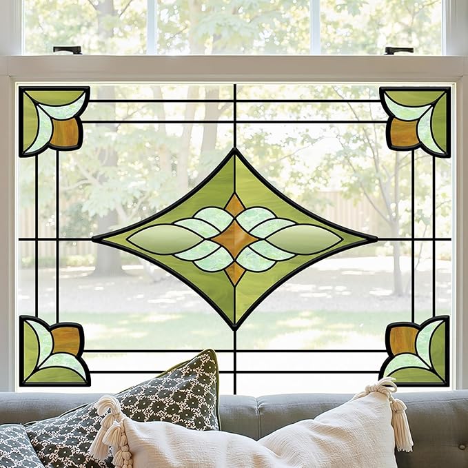 ADD.HERES Window Stickers, ‌Stained Glass Window Privacy Film, UV Blocking by ADDHERES