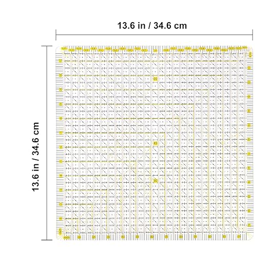 Quilting Ruler - 12.5" x 12.5" Slotted Acrylic Ruler - Image 4