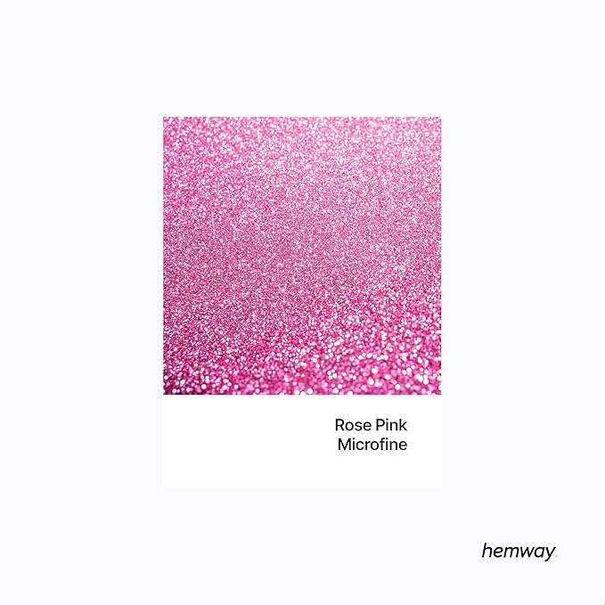 Hemway Polyurethane & Epoxy Resin Glitter 100g / 3.5oz Metallic Crystal Flake Additive for Flooring Jewelry Tumblers Glass Pigment - Microfine (1/256" 0.004" 0.1mm) - Rose Pink