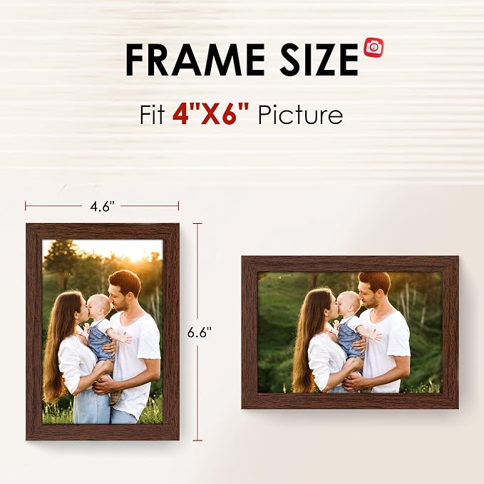 FIXSMITH 4x6 Picture Frame Set of 2, Photo Frame 4x6 - Image 2