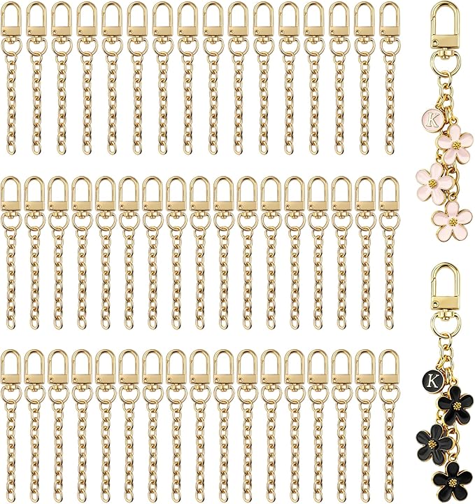 NCIWAN 50 PCS Keychain Making Kit Swivel Snap Hook Lobster Claw Clasps and by Unknown
