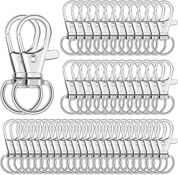 Anezus 100Pcs Key Chain Clip Hooks Swivel Lanyard Snap Hook Keychain Hooks by anezus