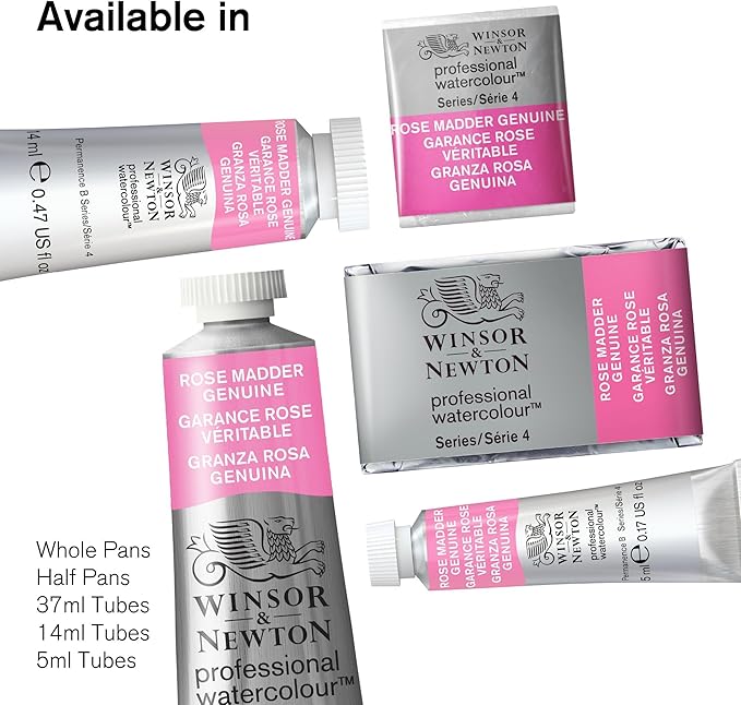 Winsor & Newton Professional Water Colour Paint, Half Pan, Rose Madder