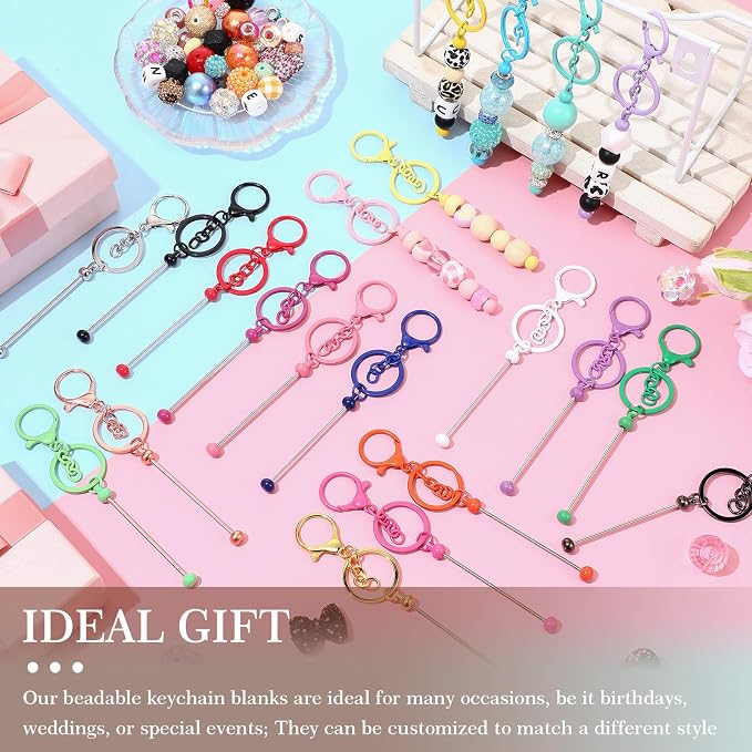 Tondiamo 24 Pcs Beadable Keychain Bars Bulk Beads - Image 6
