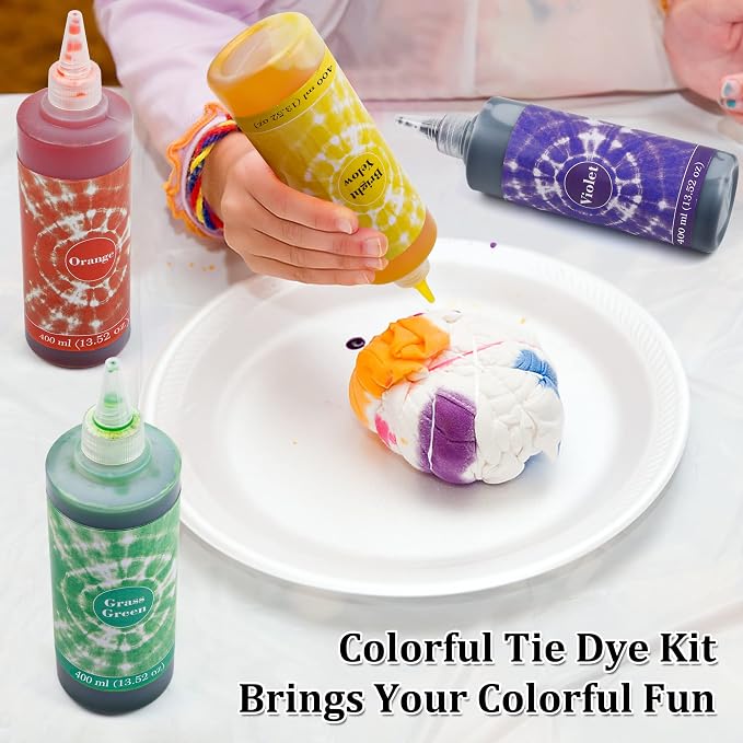 7 Colors Tie Dye Kit, 13.52oz Jumbo-Size Fabric Dye - Image 5