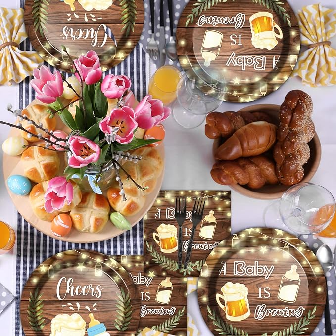 50 Guests A Baby is Brewing Baby Shower Plates and Napkins Party Supplies Baby - Image 5