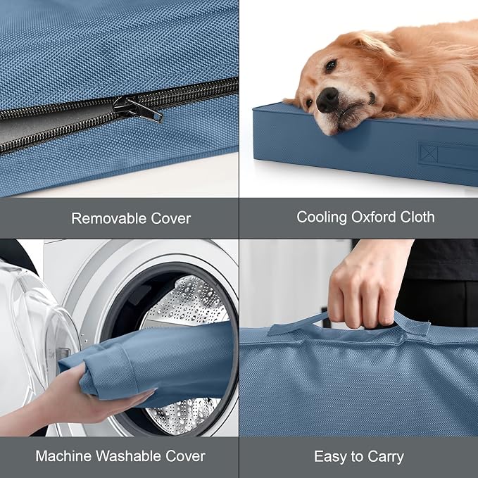 Outdoor Dog Bed for Small Dogs & Cats, Waterproof Dog Crate Mat Orthopedic Egg - Image 6