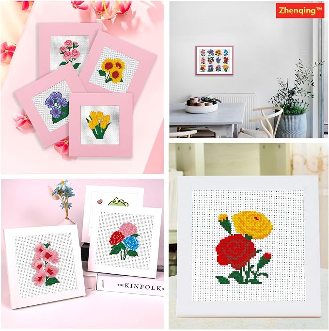 Zhenqing 12 Flowers Printed Cross Stitch Kit - Image 5
