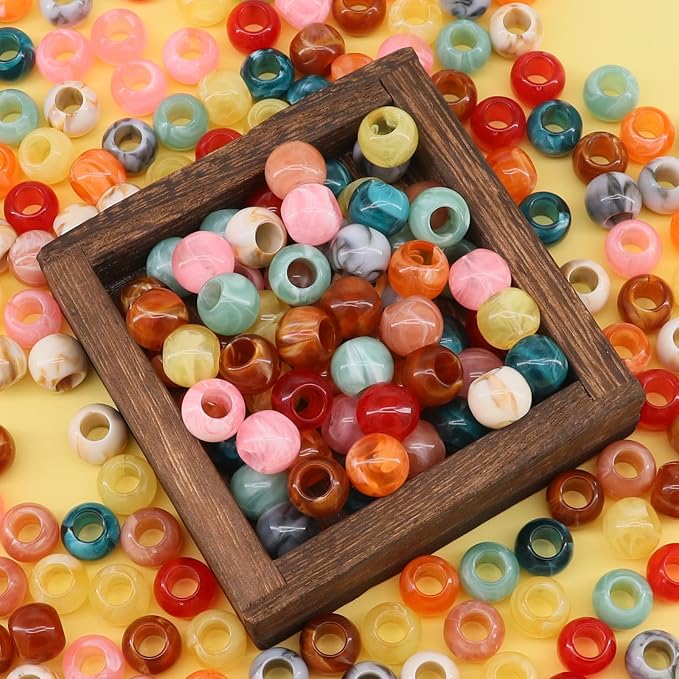 350pcs 12mm Acrylic Colorful Pop Spring Large Hole Rainbow Macrame Beads - Image 7