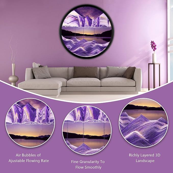 Mtadmai 24" Moving Sand Art, 3D Sand Art Pictures Deep Sea Sandscape Living - Image 6