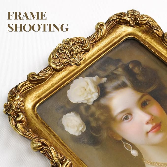 Cuspin 8x10 Gold Vintage Picture Frame, Ornate Floral Resin Photo Frame - Image 4