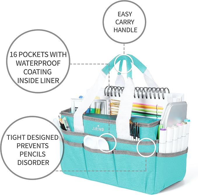JJRING Craft Organizer Tote Bag, Art Storage Caddy - Image 8