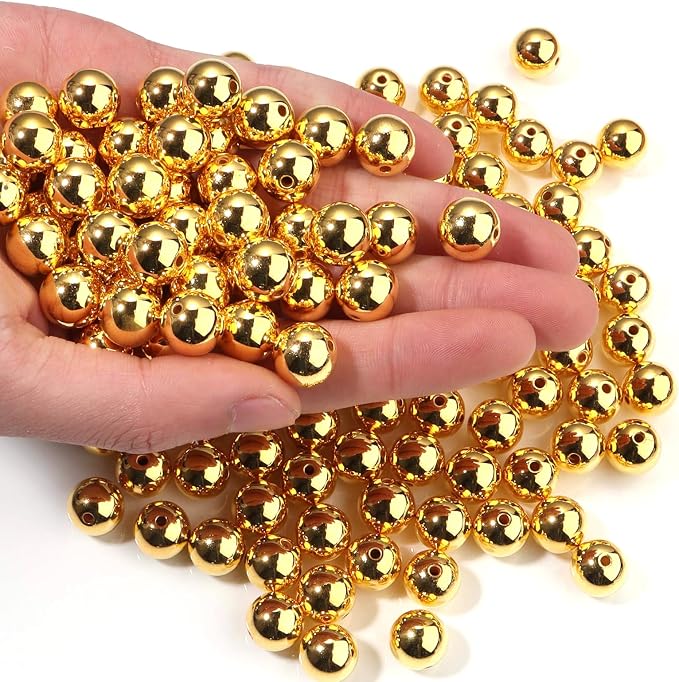 150pcs Gold 12mm Pearl Beads by chuyau