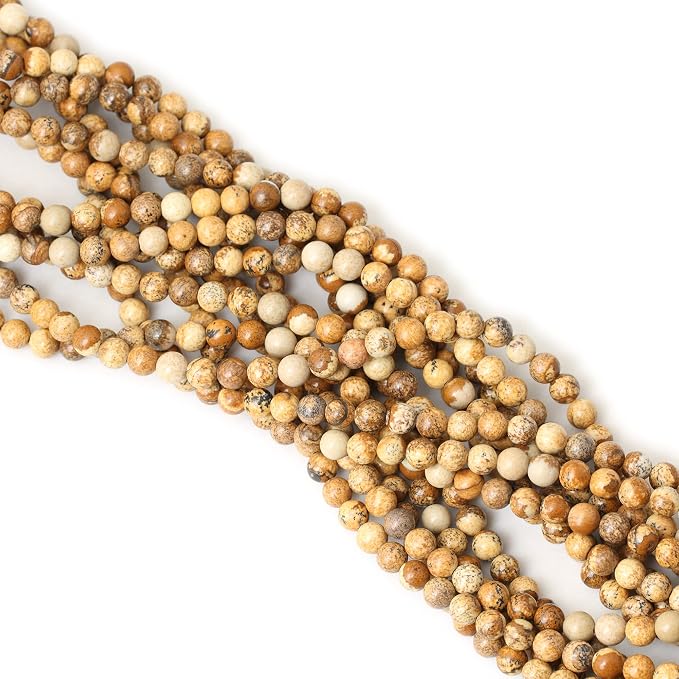 60PCS 6mm Natural Picture Jasper Stone Round Loose Beads - Image 4