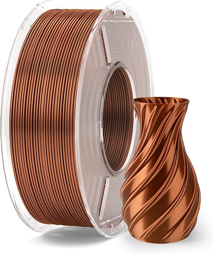 ELEGOO Silk PLA Filament 1.75mm Bronze 250g, Shiny 3D Printer Filament Dimensional Accuracy +/- 0.02mm, 250g Spool Fits for Most FDM 3D Printers