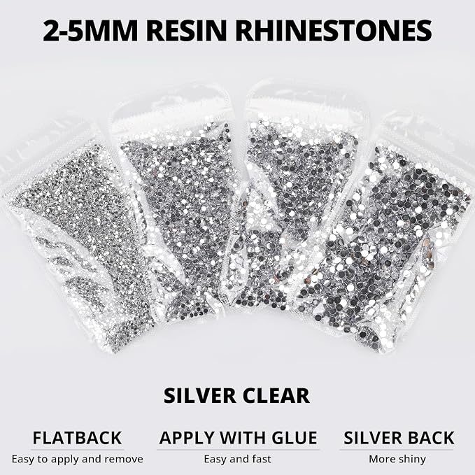 30200Pcs Silver Clear Rhinestones - Image 3