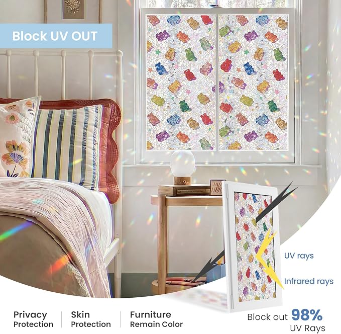 ADD.HERES Window Privacy Film, Stained Glass Decorative Static Cling, Removable - Image 4