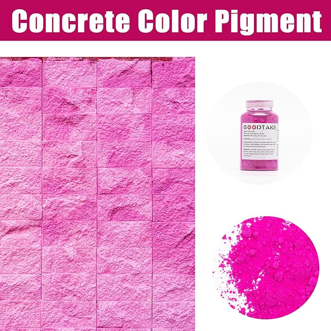 GOODTAKE Rose Red Iron Oxide Pigment Powder, Concrete Cement Dye Color for Pastel Tile Paint, Mortar, Grout (12 oz)