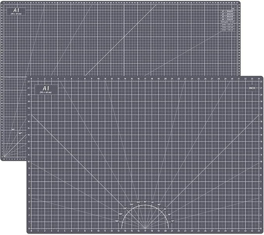 Headley Tools Thickened 24 x 36 Inch Self Healing Cutting Mat, Durable A1 Double Sided 5-Layer Craft Cutting Board for Fabric, Quilting, Sewing, Hobby, Scrapbooking, Arts and Crafts Project, Dark Gray