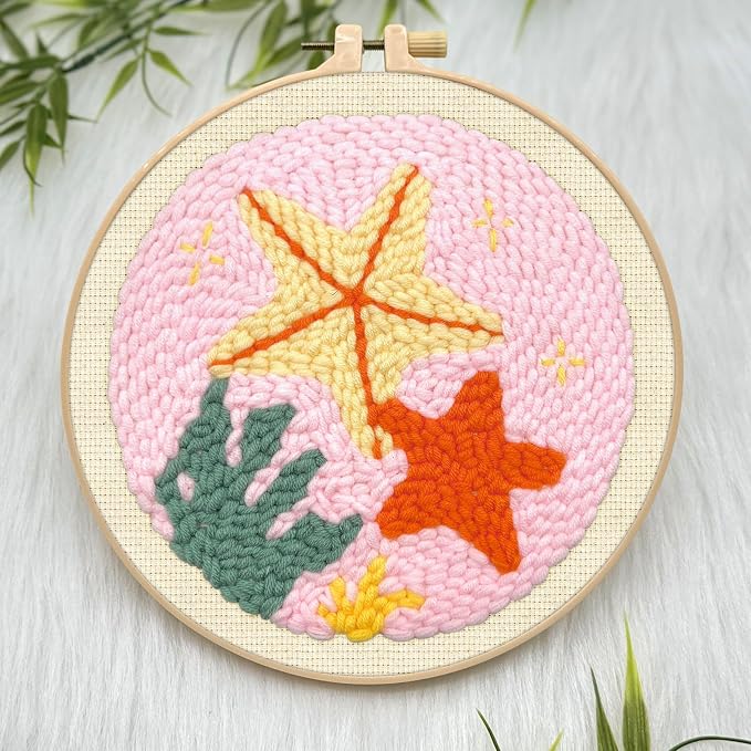 ERKOON Punch Needle Kit Adults Beginners, DIY Easy Sea Animals Embroidery Set - Image 4