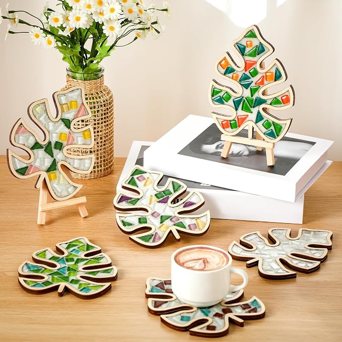 Honeydak 6 Sets DIY Leaves Glass Mosaic Tiles - Image 6