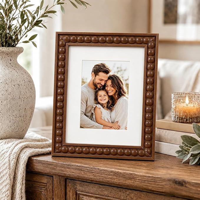 Solid Wood 8x10 Picture Frame Beaded Frame - Image 2