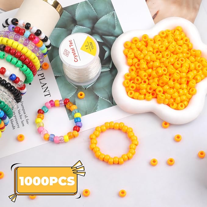 Plastic Pony Beads, for Bracelet, Hair Braiding, Friendship Bracelets, Jewelry - Image 3