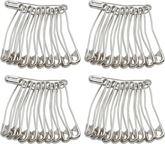 100Pcs Curved Safety Pins Size 3, 2" / 50mm Quilting Basting Pins, Bent Safety Pins for Quilting and Knitting (Sliver)