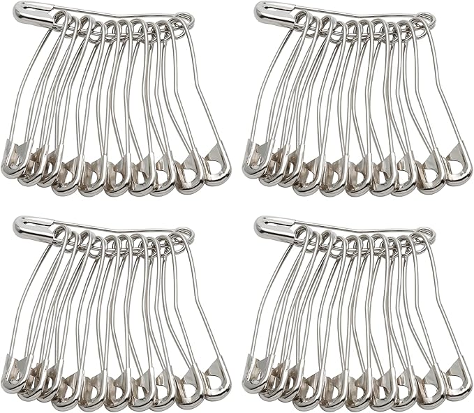 120Pcs Curved Safety Pins Size 2, 1.5" / 38mm Quilting Basting Pins, Bent Safety Pins for Quilting and Knitting (Sliver)