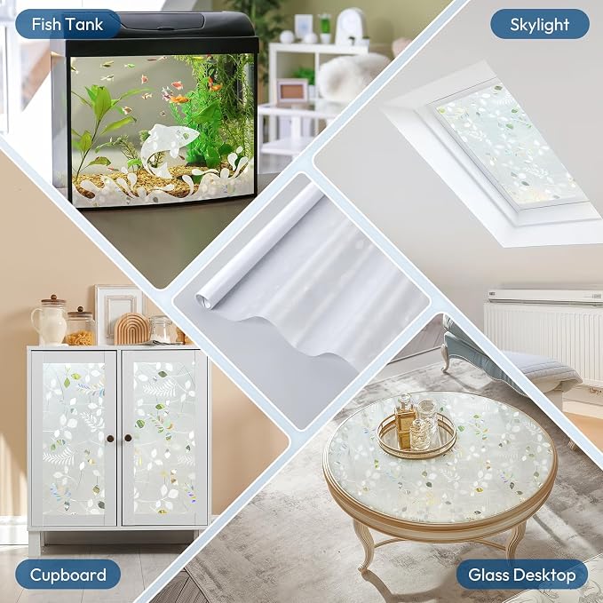 rabbitgoo Window Privacy Film, Frosted Glass Window Film, 17.5" x 78.7" | 3D - Image 9