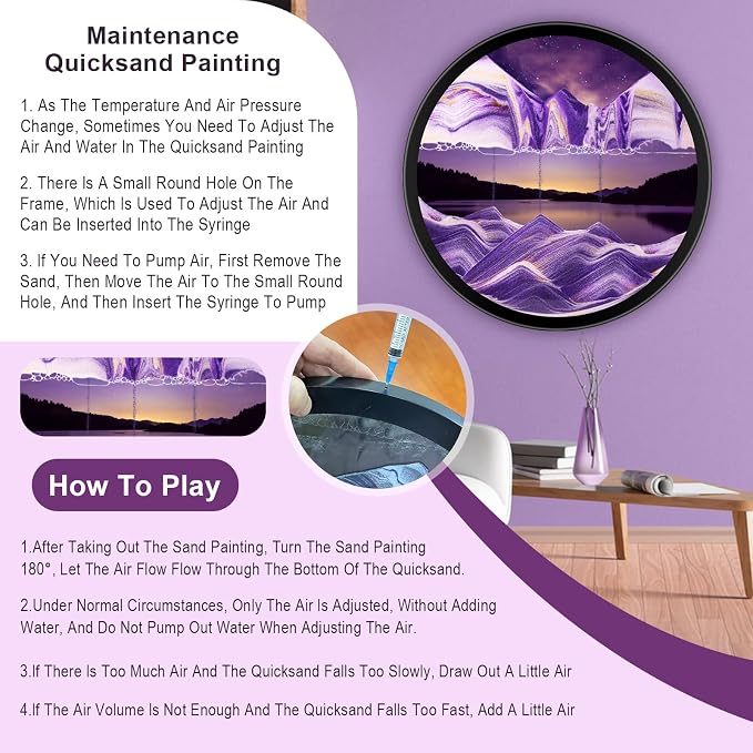 Mtadmai 24" Moving Sand Art, 3D Sand Art Pictures Deep Sea Sandscape Living - Image 5