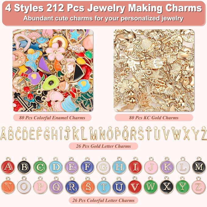 485 Pcs Charms Lip Gloss Keychain Making Kit, DIY Bag Charm Kit Including 40 - Image 2
