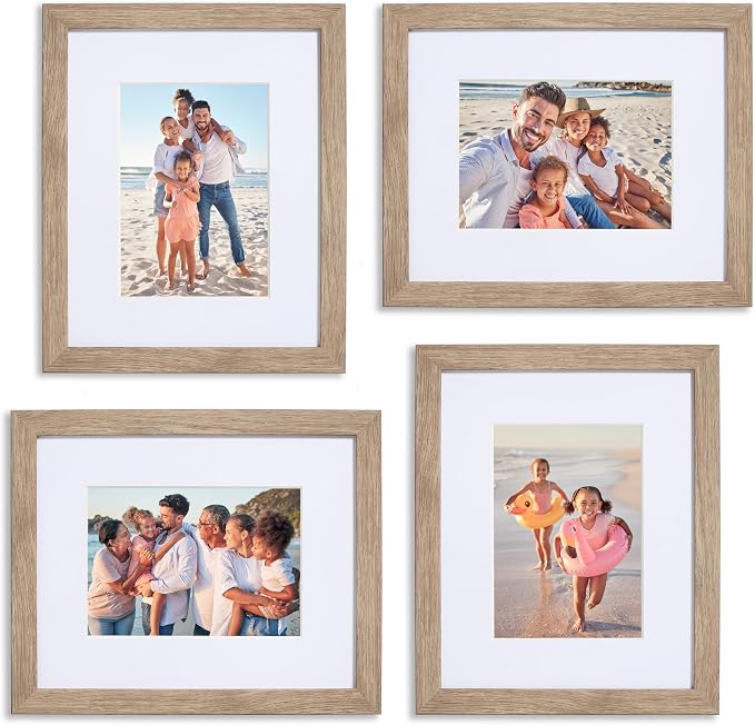 Sheffield Home 4 Piece Gallery Wall Frame Set, 8x10 Inch, Light Natural by SheffieldHome