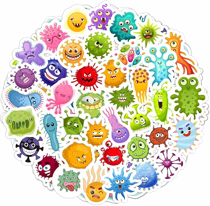 BulbaCraft Germ Stickers for Water Bottle and Laptop by BulbaCraft