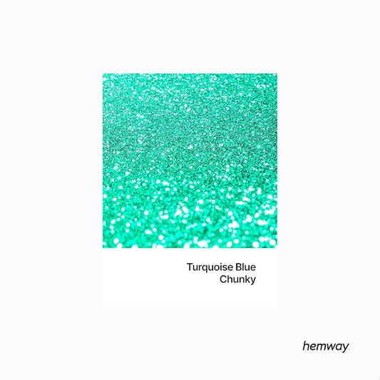 Hemway Polyurethane & Epoxy Resin Glitter 100g / 3.5oz Metallic Crystal Flake Additive for Flooring Jewelry Tumblers Glass Pigment - Chunky (1/40" 0.025" 0.6mm) - Turquoise Blue