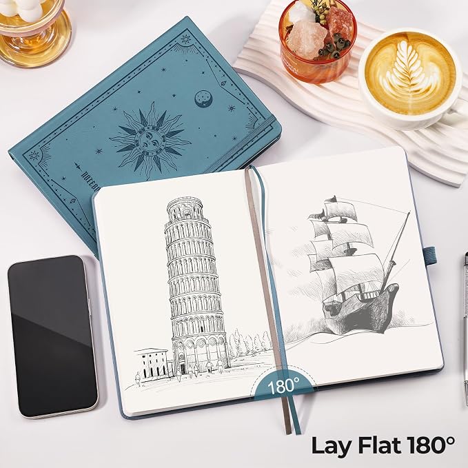 EMSHOI Blank Journal Notebook, 320 Pages, A5 Size | Leather Hardcover, 100 GSM - Image 5
